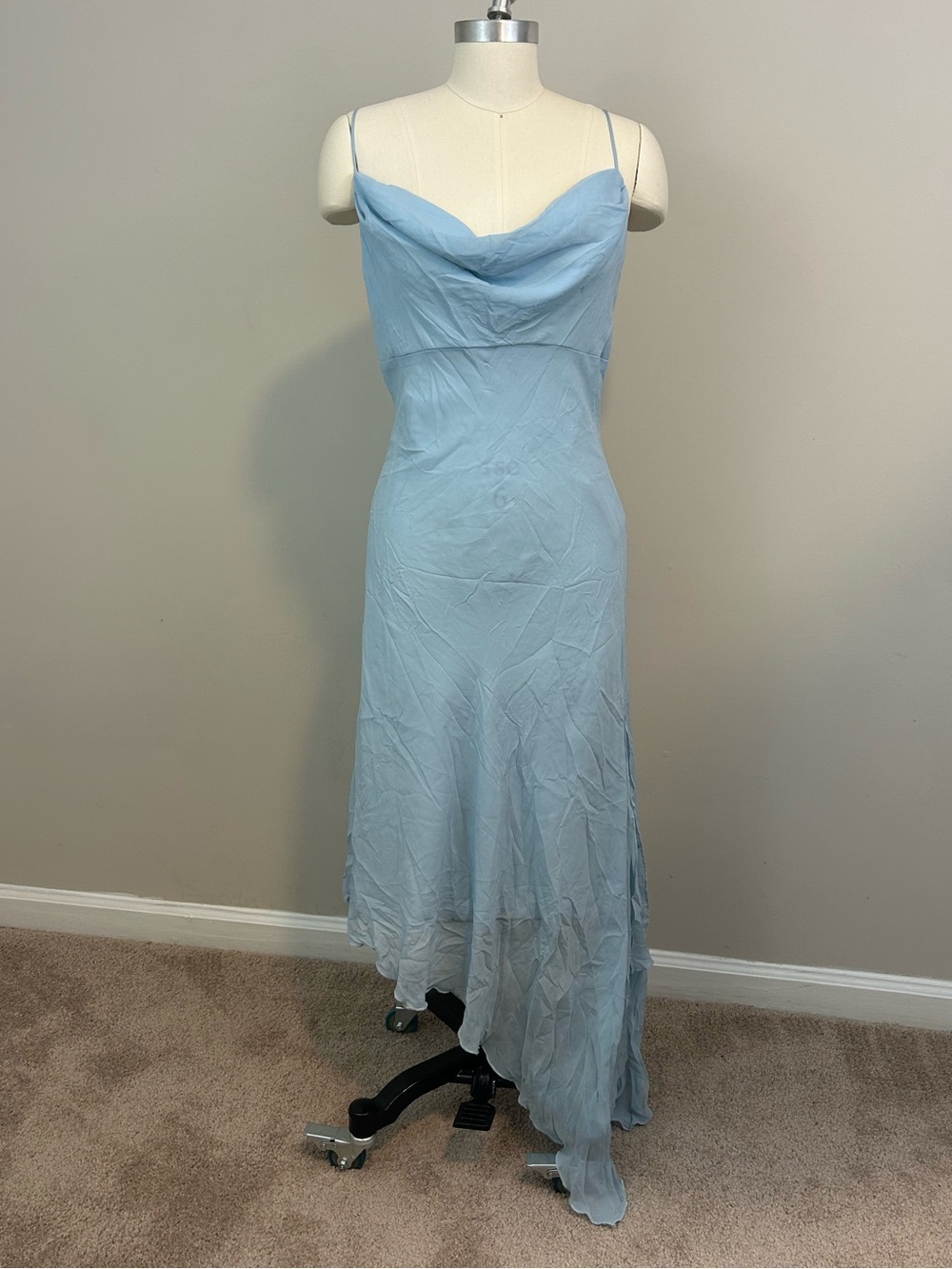 NWT Vintage Dina Bar-el 100% Silk Asymmetric Dress Sz Large
